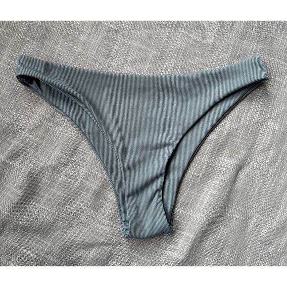 Cupshe Ribbed Bikini Bottoms Blue Size Large - Picture 1 of 3